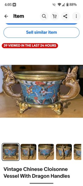 New ListingWing Dynasty Cloisonne Jar