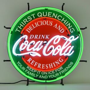 Coca Cola Evergreen Soda Neon Light Sign 24"x24"
