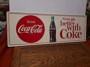 New Listing1950 s 1960 s Coca-Cola Tin Sign amazing condition very nice.