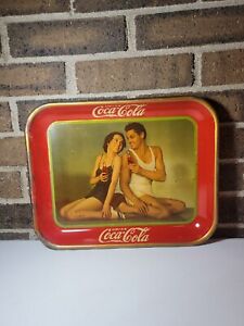 Original 1934 Coca Cola Tray American Art Work Coshocton Ohio Johnny Weissmuller