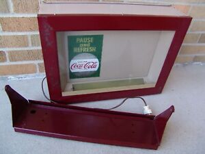 1940's COCA-COLA Price Bros MOTION SHADOW BOX LIGHT UP SIGN & WALL MOUNT SHELF