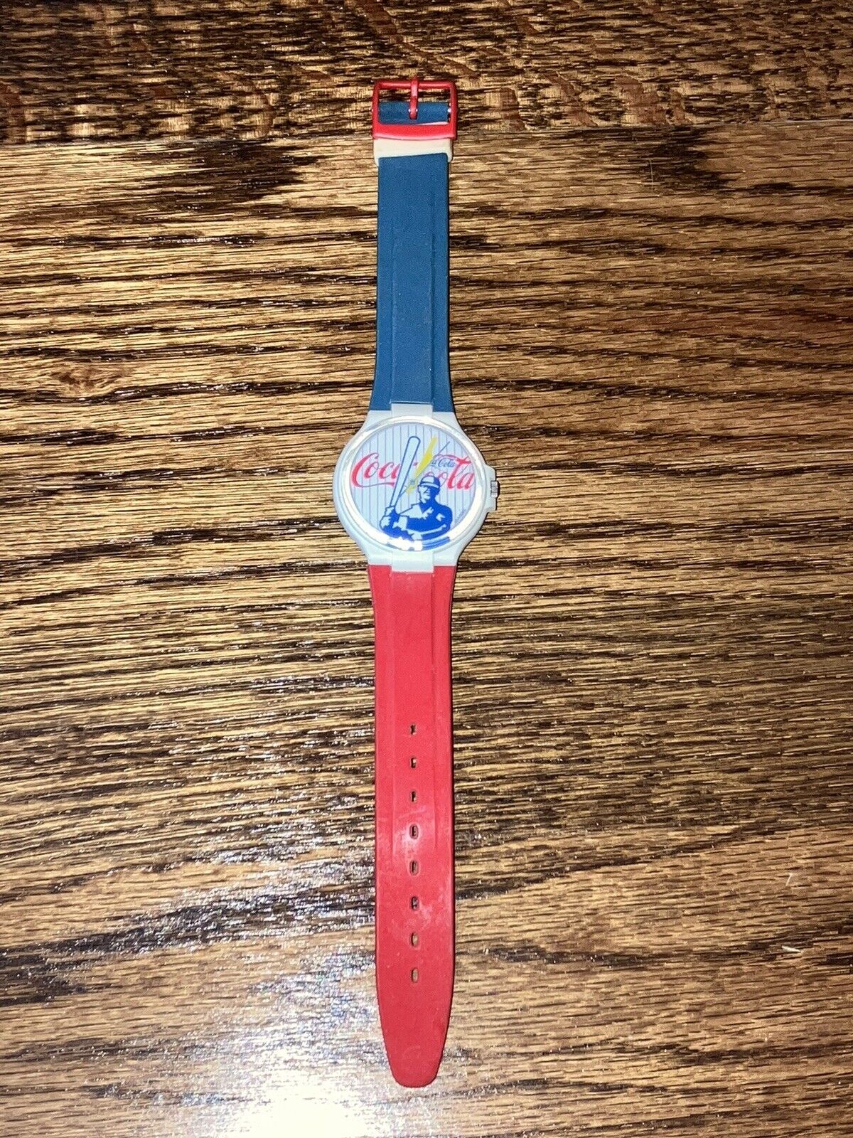 Vintage Coca-Cola Swatch Watch With Baseball Player, Americana, Swiss Made
