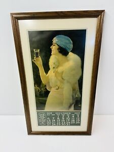 VINTAGE FRAMED COCA-COLA 1925 ADVERTISING CALENDAR