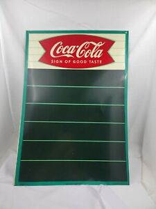 1959 Coca Cola Fish Tail Menu Chalkboard 28" x 19" Robertson