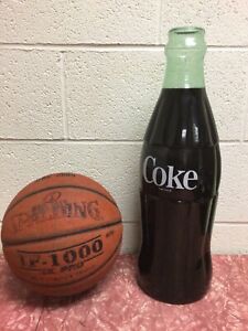 Coca Cola Large 20" Coke Store Display Glass Soda Bottle No Cracks No Cap