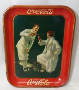 RARE Antique 1926 COCA-COLA "GOLFERS" Fred Milen Soda Advertising SERVING TRAY