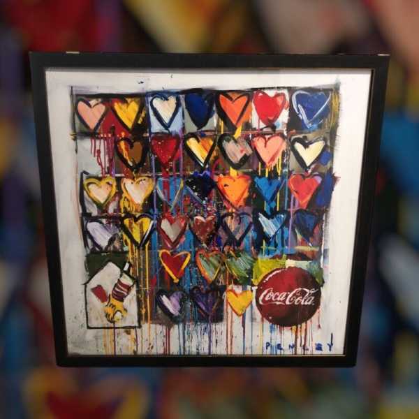 COCA COLA & RONALD MCDONALD HOUSE HEARTS FRAMED PRINT BY STEVE PENLEY ART 29x29