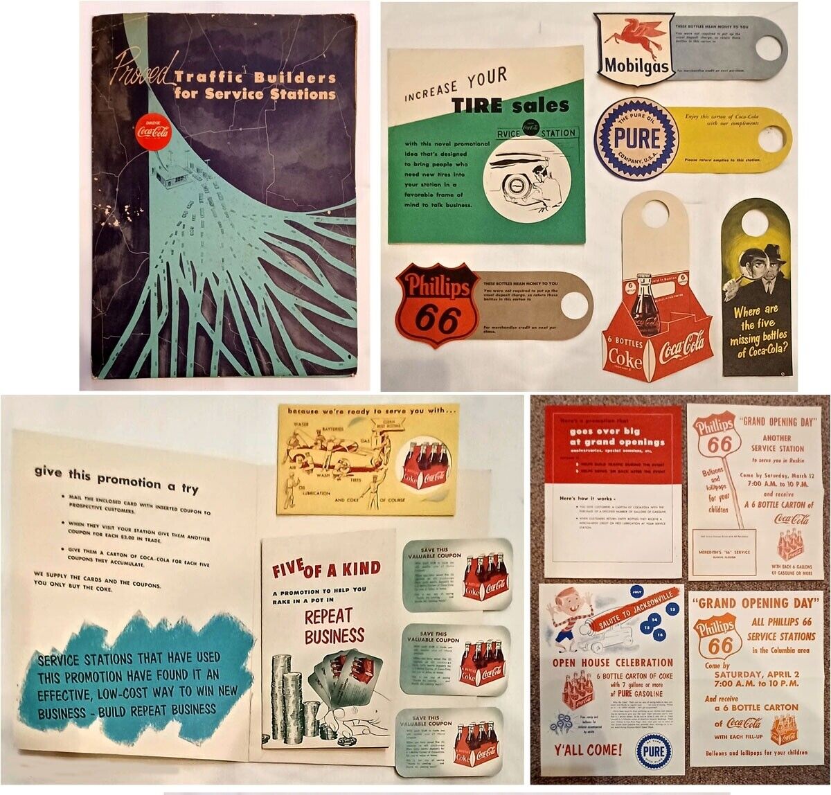 COCA-COLA Post WORLD WAR II  GAS & OIL SERVICE STATIONS ADVERTISING SALES Folio