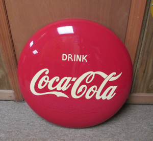 Vintage Porcelain COCA-COLA Button Sign 24" in Diameter ~ Great Gloss ~ LQQK!