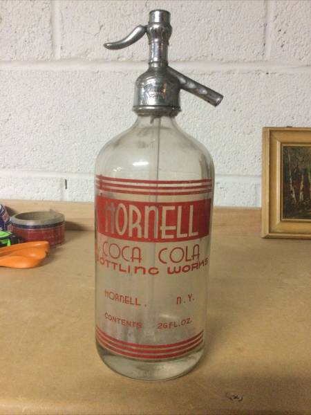 Vintage Coke Coca-Cola Bottling Works of Hornell New York Seltzer Bottle