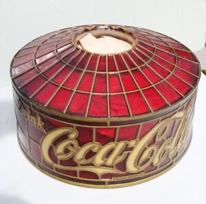 Vintage COCA COLA Tiffany Stylite Lamp Hanging Chandelier   Mint In Box Sign