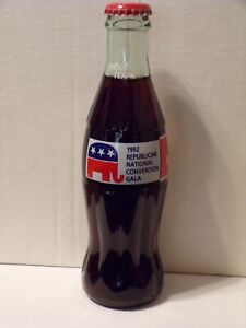 8 OZ COCA COLA COMMEMORATIVE BOTTLE - 1992 REPUBLICATION NATIONAL CONVENTION TX