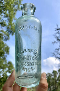 Original Antique BIEDENHARN CANDY CO-VICKSBURG, MISS hutchinson Coca-Cola bottle
