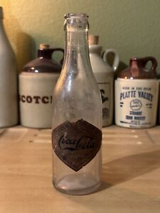 Antique Coca Cola Bottle With Original Paper Label *Extremely Rare Straight Side