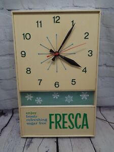 Vintage Fresca Electric Clock Sugar Free Soda Coca Cola Company WORKS!
