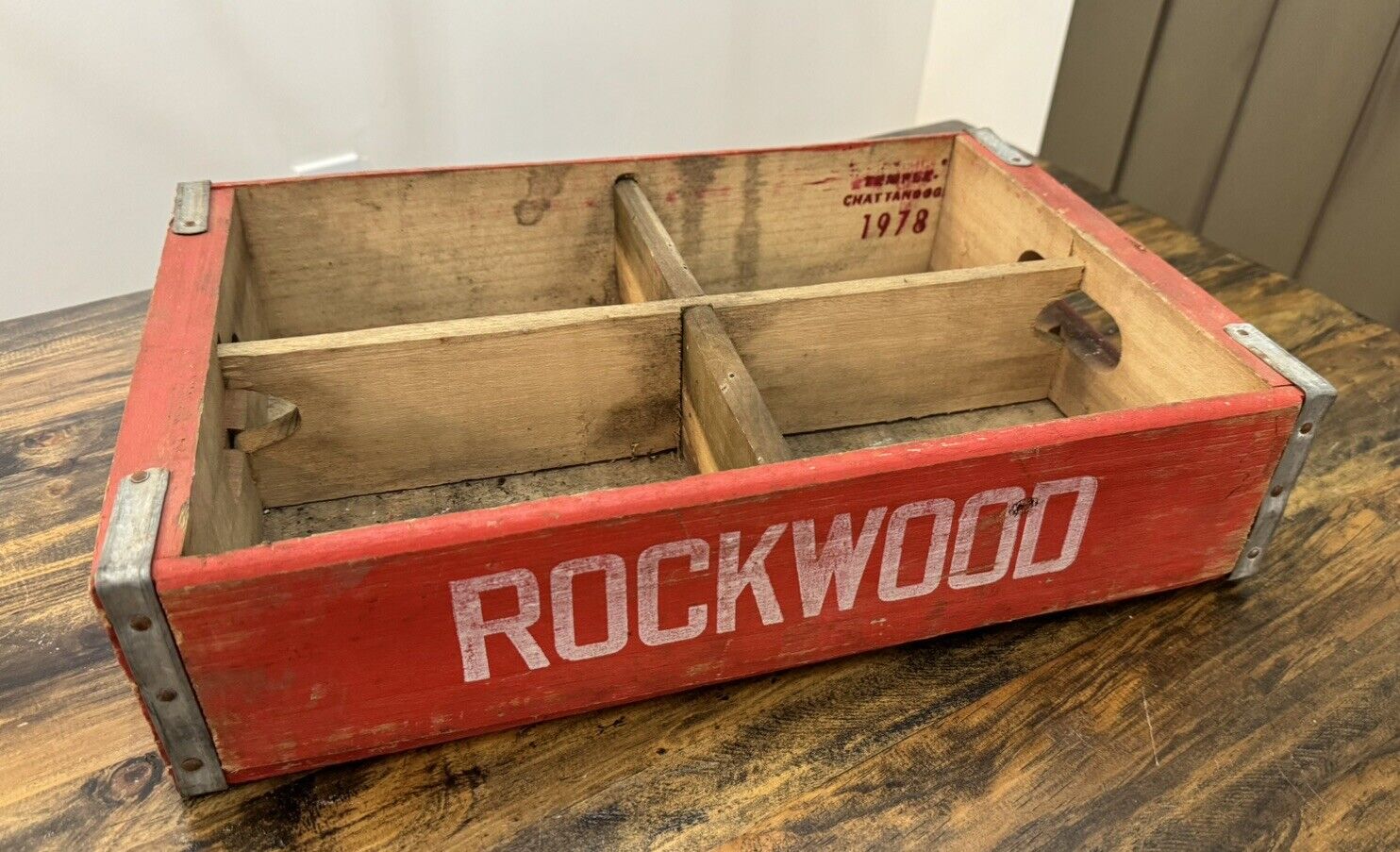 Vintage Rockwood Coca-Cola Bottling Bottle Wood Crate Temple Chattanooga 1978