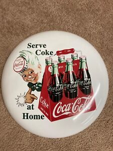 Coca Cola Six Pack Sprite Boy White Coke Porcelain Button Serve Coke at Home