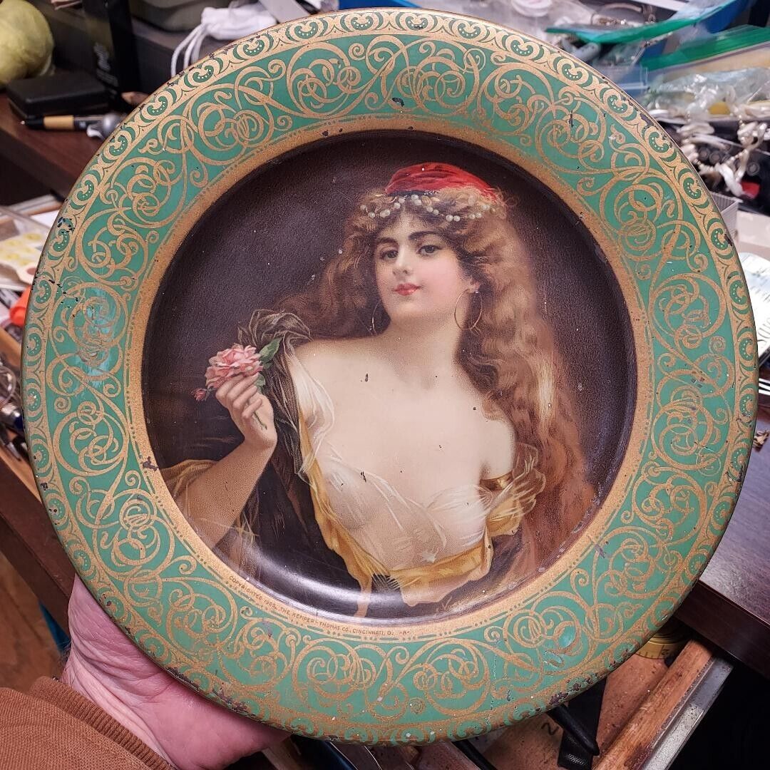 OLD 1905 Western COCA COLA Tin Vienna Art PLATE Tray Kemper Thomas