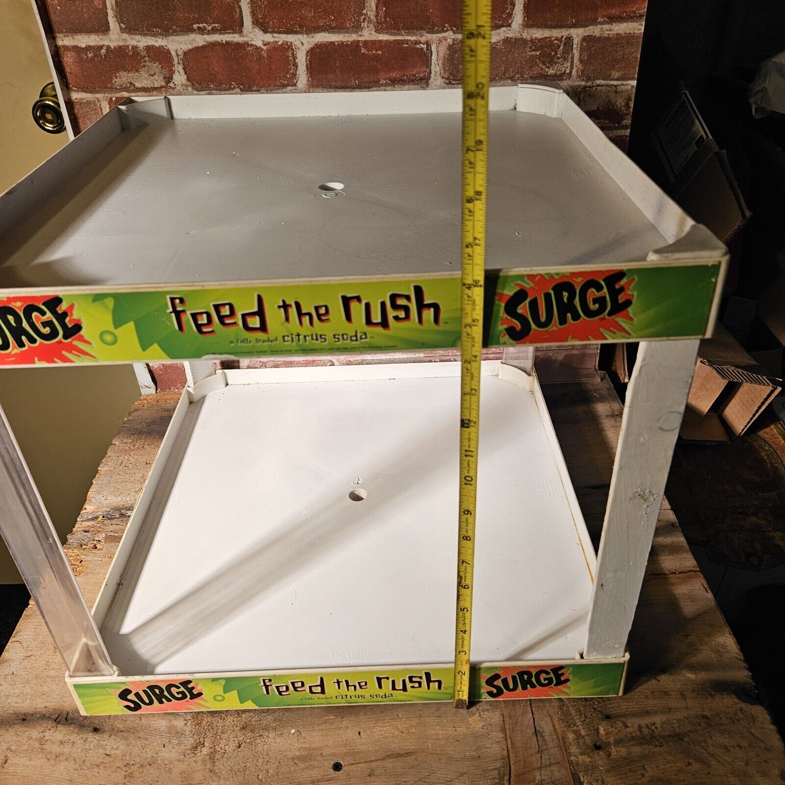 VINTAGE SURGE FEED THE RUSH SODA RACK A COCA COLA PRODUCT DISPLAY STAND