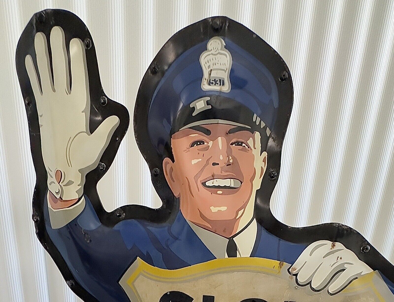 Coca Cola Policeman Crossing Guard Sign - FREE Limited  Delivery Avail. - READ