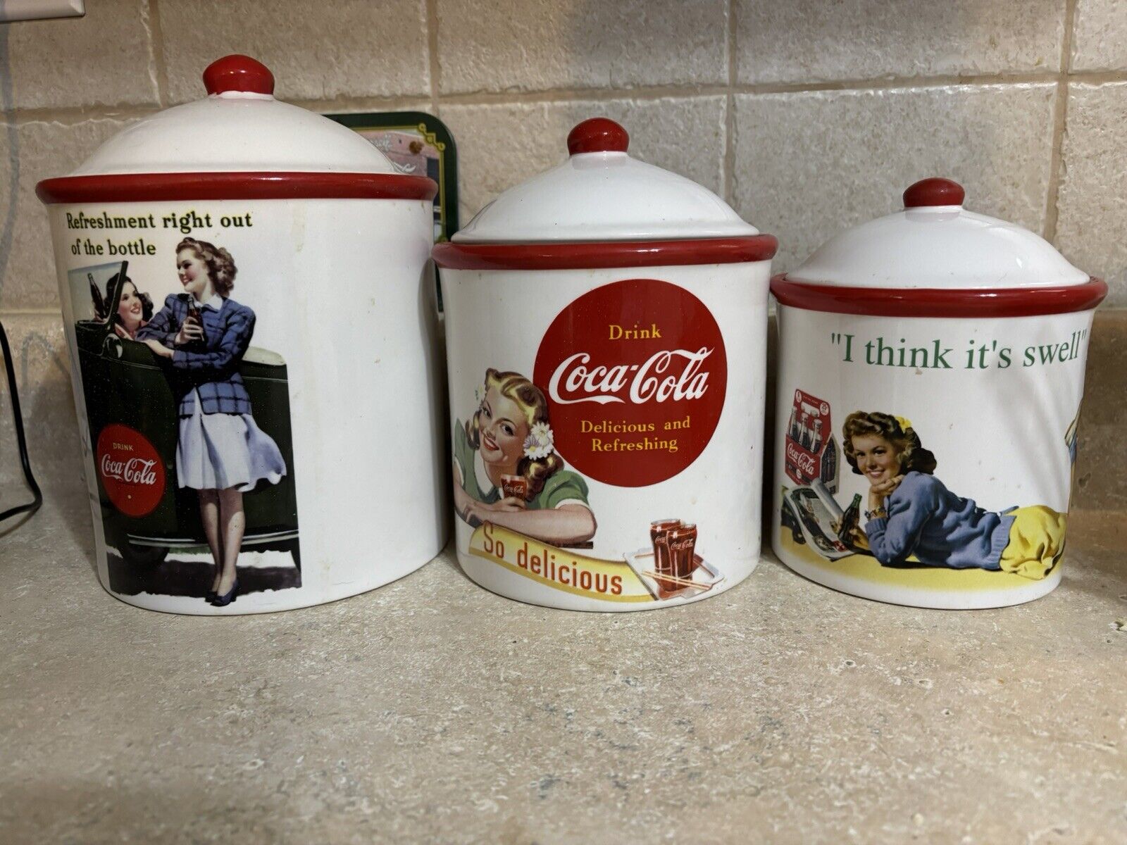 coca cola cookie jars vintage
