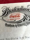 Coca-Cola 1918 Biedenharn Candy Co Vicksburg Miss Letter Paper Rare!