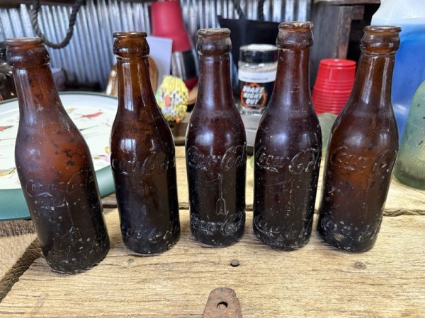 Vintage Early New York Amber Brown Root Arrow Coca Cola Coke Bottle