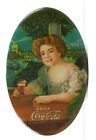 1909 COCA-COLA CELLULOID ADVERTISING POCKET MIRROR COKE EXHIBITION GIRL ORIGINAL