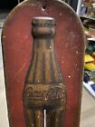 Vintage 1923 Coca-Cola Bottle Thermometer Sign Red & Gold 16" 7"