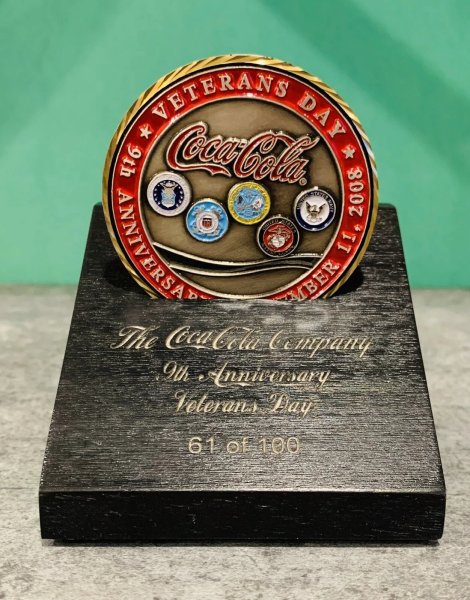 2008 Coca-Cola Veterans Day RARE Challenge Coin VIP Box Set! Numbered to 100!