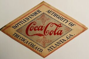 7 Extremely Rare Red 1906 Coca Cola Paper Straight Sided Bottle Labels.