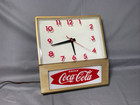 Drink Coca Cola Vintage 1960’s Fishtail Clock Brass Color Working Condition