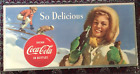 Rare LARGE 1954 Coca Cola Cardboard Advertising Sign 56" X 27" WINTER SKIING WOW