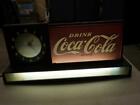LARGE 1940s COCA-COLA PRICE BROTHERS LIGHTED CLOCK SIGN 9x19 NICE SHAPE-WORKING!