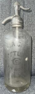 RARE Montgomery Ala Coca Cola Etched Seltzer Bottle w/Montgomery Alabama AL Top