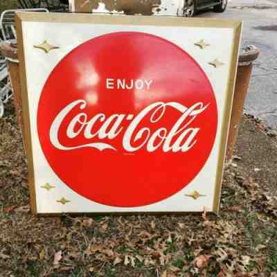 Vintage 1956 Coca Cola Metal Sign 36 X36