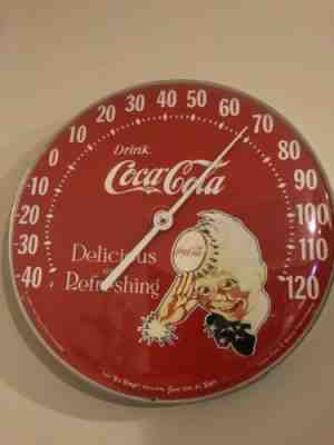 Vintage 1984 Coca Cola 12" Thermometer Jumbo Dial By TCA Coke Tru Temp Works!