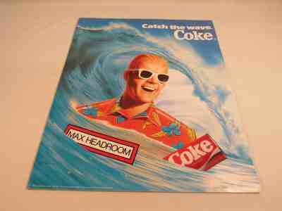 34 Vintage 1980's Max Headroom Catch The Wave Coke Coca Cola Promo Posters NEW