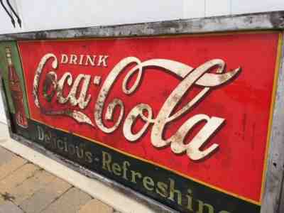 1936 Rare Vintage Coca Cola Metal Sign (72" x 30")  83 Years Old!!! Coke