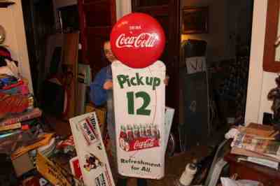 Rare Large Vintage 1955 Coca Cola Soda Pop Gas Station 54" Metal Sign