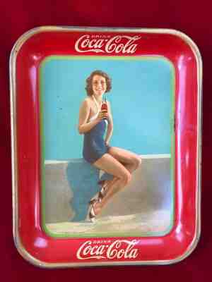 Authentic 1933 Frances Dee Coca-Cola Serving Tray Original Coke Tray
