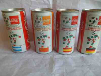 COCA COLA VENEZUELA italia 90 football lot of 7  tin cans