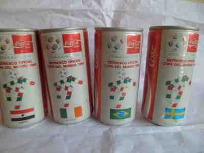 COCA COLA VENEZUELA italia 90 football lot of 6  aluminium  cans 