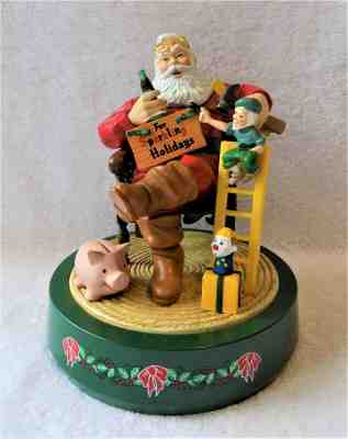 Coca Cola Mechanical Santa Claus with Elf Coin Bank 2nd in Series 1994 Ertl Co  