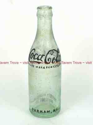 1910s North Carolina DURHAM Coca Cola High-Script Straight Side Bottle