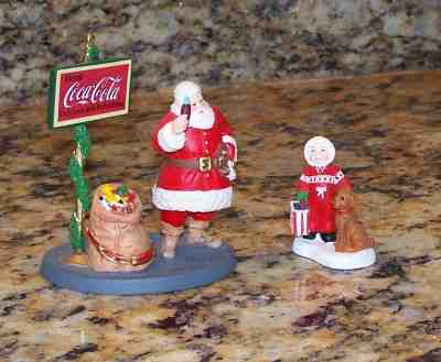Dept. 56 Christmas In The City Coca-Cola Coke For Santa & Girl w/Dog Figurines