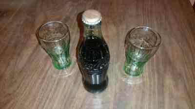 Coca Cola Hobble skirt original Bottle Pat. D 105529 DALLAS TEX with Glasses