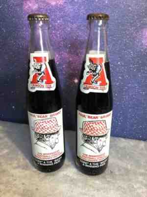 2 Paul 'BEAR' Bryant Alabama Crimson Tide 315 Coca-Cola Bottle 10oz Unopened