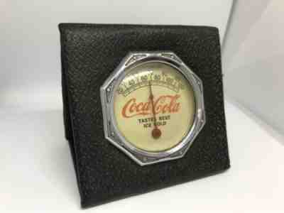 Rare Antique 1930's Coca-Cola Leather Thermometer Coke Sign Soda Advertising
