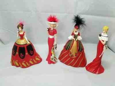 LOT 4 COKE Cola HAMILTON COLLECTION Woman Figurine Elegance of Coca Cola 